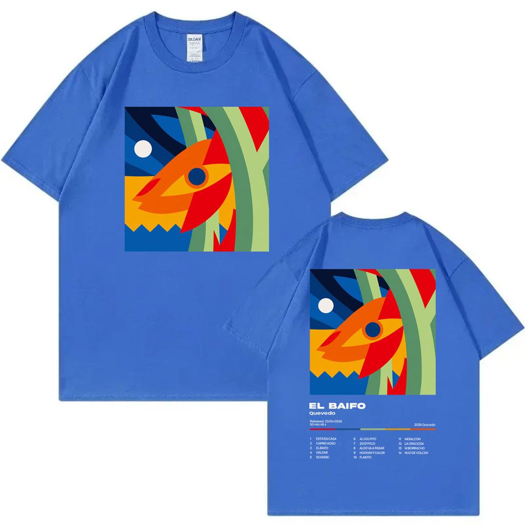 Rapper Quevedo 2026 New Album El Baifo Cover Graphic T Shirts Fashion Y2k Short Sleeve Tshirt Unisex Unisex Casual Loose Tshirts