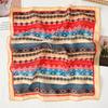 Summer new fashion multi-functional headscarf geometric printing cotton and linen small square scarf women's versatile decorative neck scarf