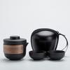 Černé nádobí Keramická konvice Gaiwan Čajové šálky Přenosná cestovní čajová sada Nádobí 1 konvice + 4 šálky