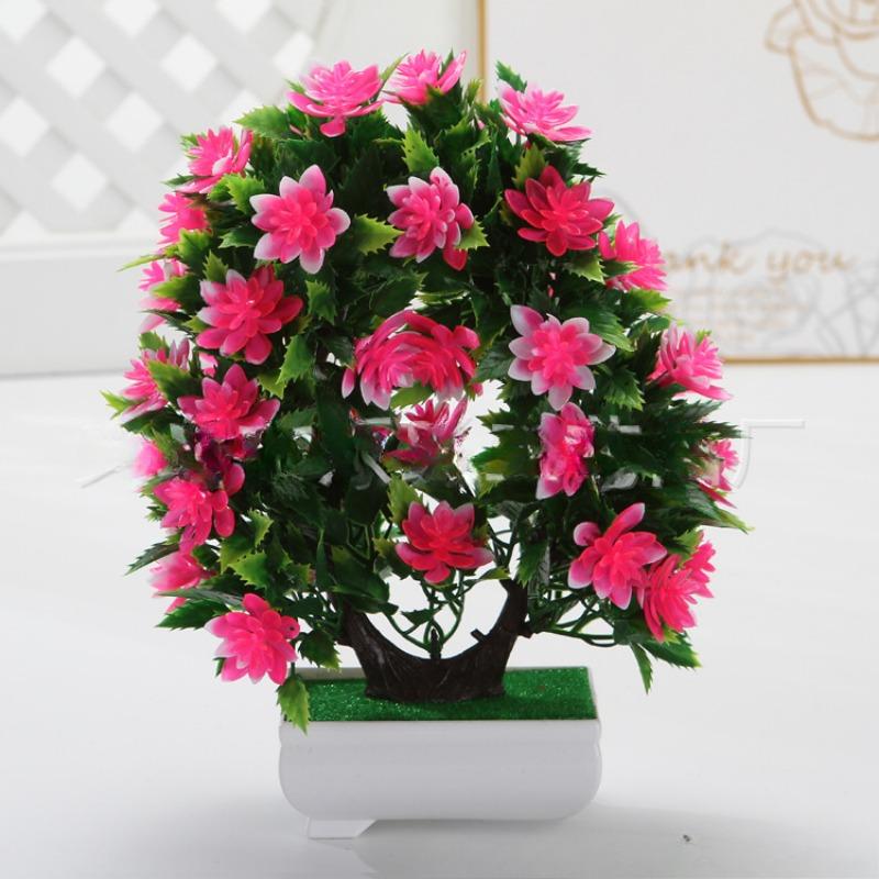Flower, Small Tree Money TreePlastic FlowerArtificial Plant Set Floral Decoration Artificial Potted Plant Ornaments