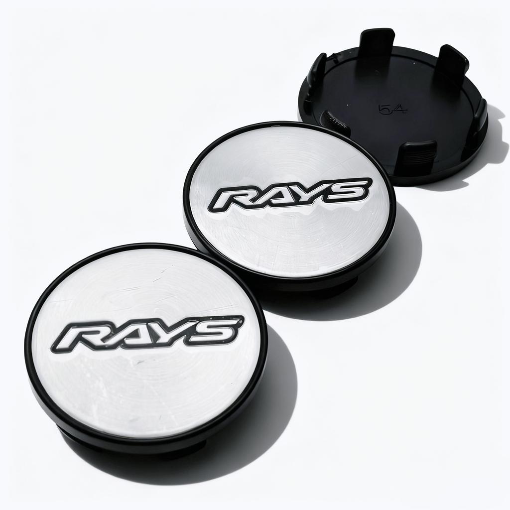 4pcs JDM Silver Black RAYS Logo Emblem Car Wheel Center Caps 54MM 49MM Rim Hubcaps Cover Wheels Hub Cap Replace Car Accessories