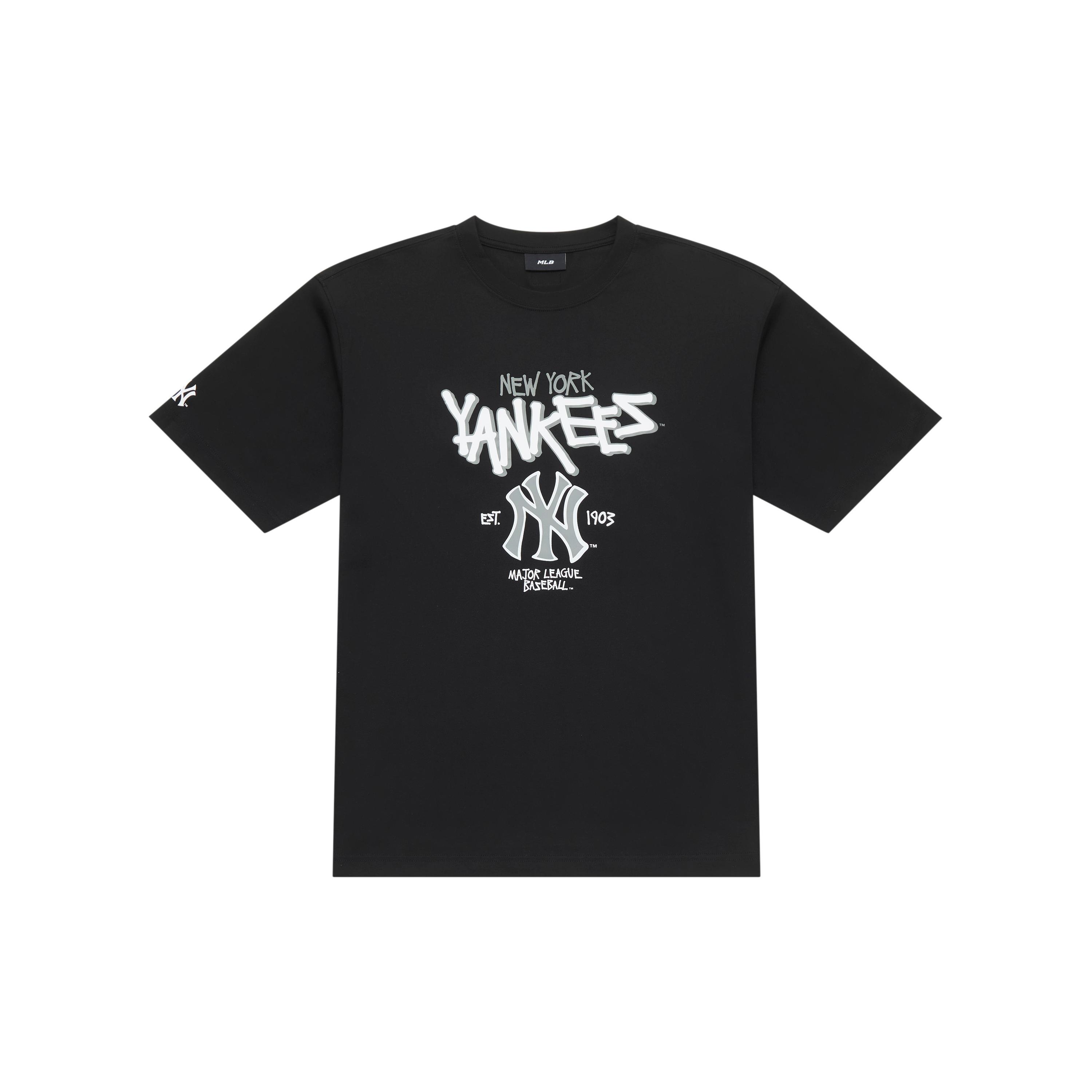 MLB New York Yankees Basic Collection SS25 T Shirt Unisex Black 3ATSB0553-50BKS XS