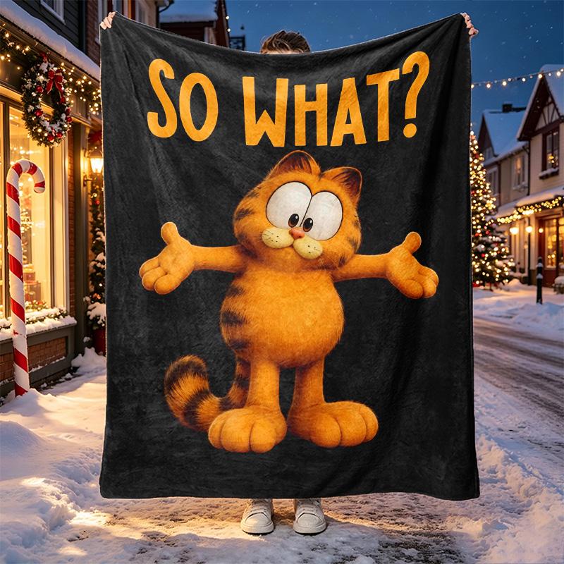 Garfield Pattern Blanket for Home Decoration, Bed, Sofa, Car Travel, Camping, Suitable for All Seasons, Birthday Christmas Gift