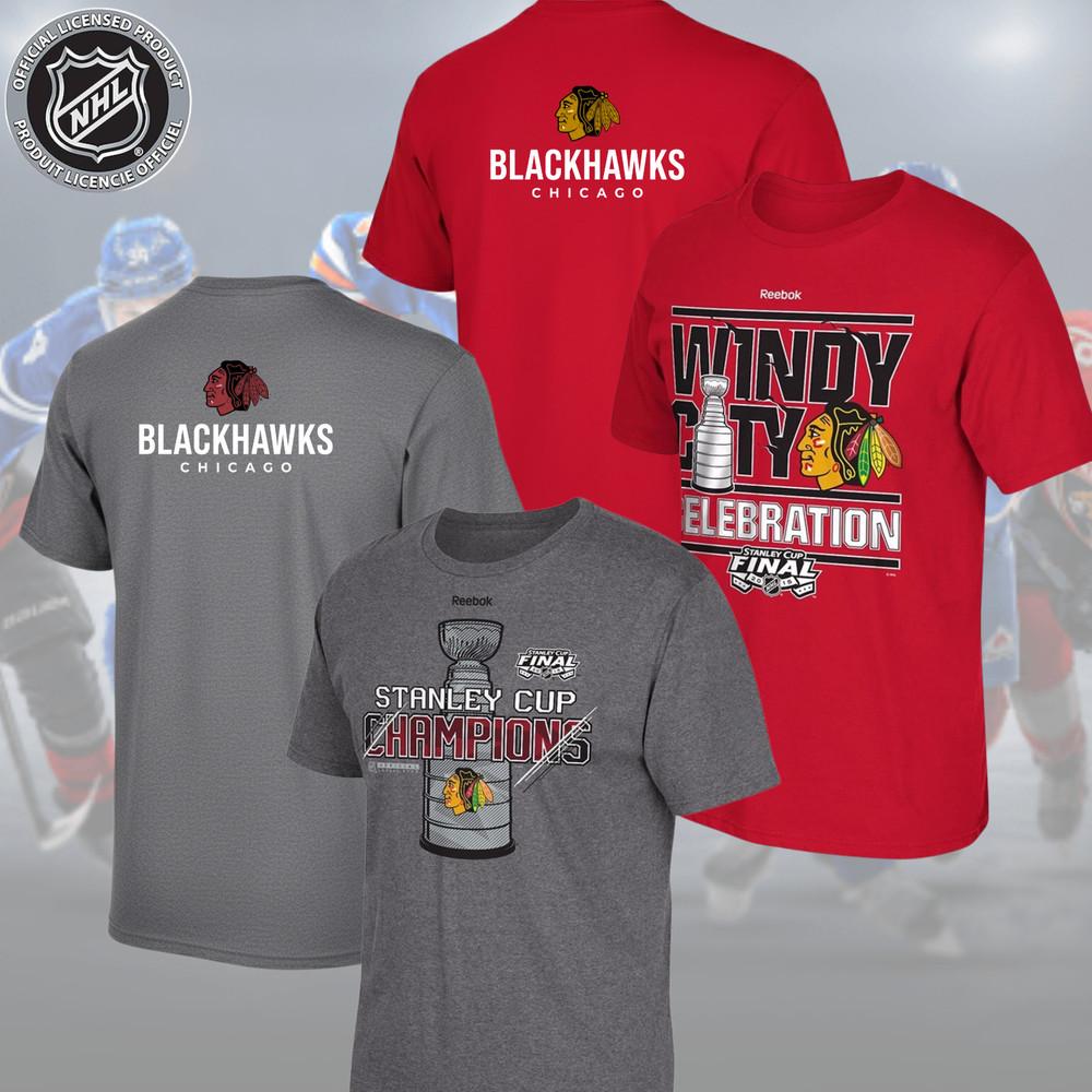FASTSHIP! Chicago Blackhawks NHL 2015 Stanley Cup Champions Graphic T-Shirt Fans Unisex T-Shirt L