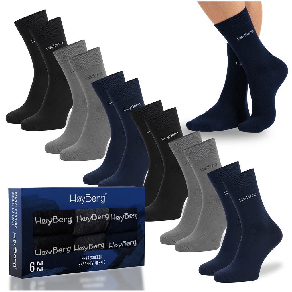 Høyberg Herren Anzugsocken 6 Paar Lang Baumwolle Mix Farbe