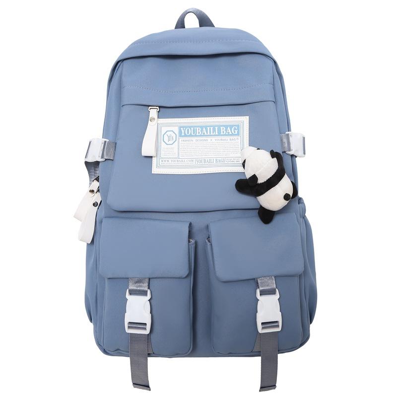 Mochila Feminina Primavera e Verão Simples Viagem Mochila para Computador Masculina Ensino Médio Ensino Fundamental Estudante Grande Capacidade Mochila Escolar Estudante