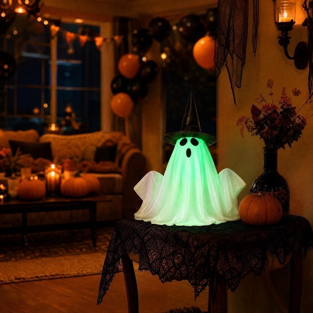 Motorisierte Kleine Halloween-Dekoration - Hebe-Hänge-Requisite mit Kürbislicht für Party