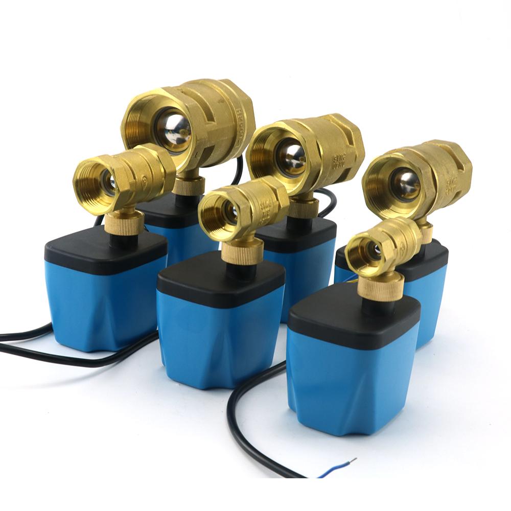 1/2" 3/4" 1" 2" Normalerweise Geschlossenes Motorisiertes Kugelhahn 220V 12V 24V 2-Draht Messing Elektrisches Magnetventil DN15 DN20 DN25 DN32