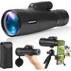 Zoom High Power Monocular Telescope for Smartphone with Tripod, HD Vision for Adults, Larger Vision for Hiking Hunting Stargazing Bird Watching