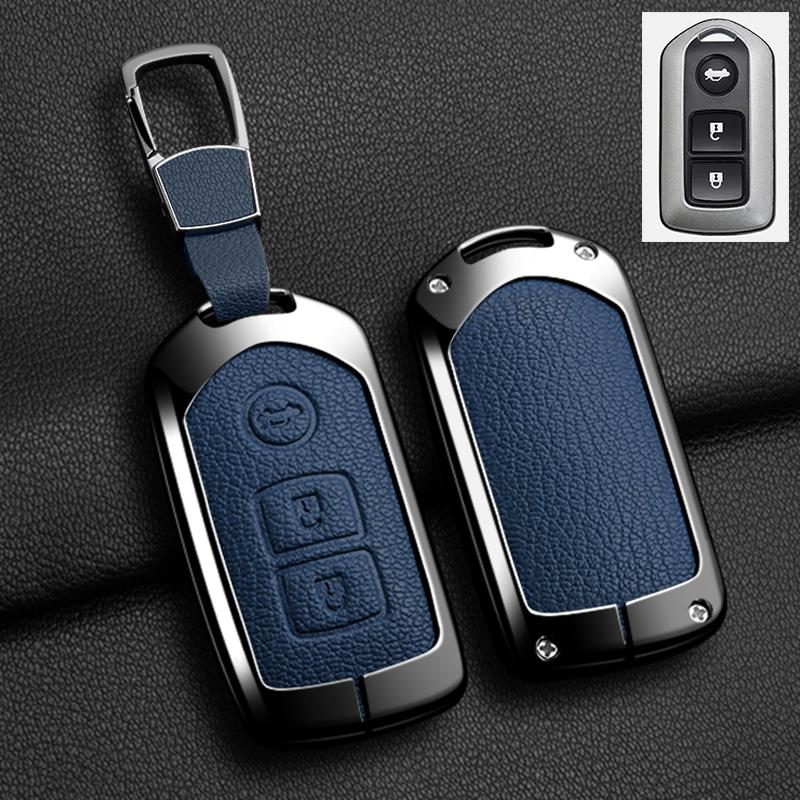 Car Key Case Cover Shell For Toyota Land Cruiser Prado 150 Sienta Porte Raum Alphard Isis Noah Zinc Alloy Leather Protec Keychai