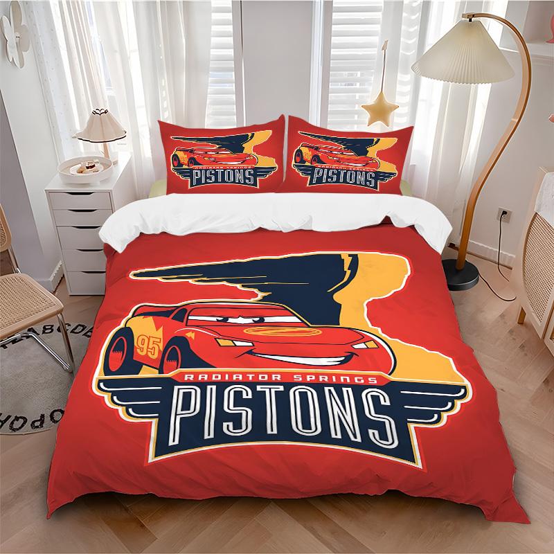 

3pcs set Lightning McQueen1pc of quilt cover+2pcs of pillowcase, no core, print bedding, All Seasons Bedroom Setting079 135x200cm