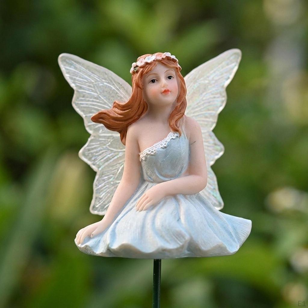 4 Pieces Fairy Accessories Decor Mini Figurines Miniatures Fairies Figure for Yard Courtyard