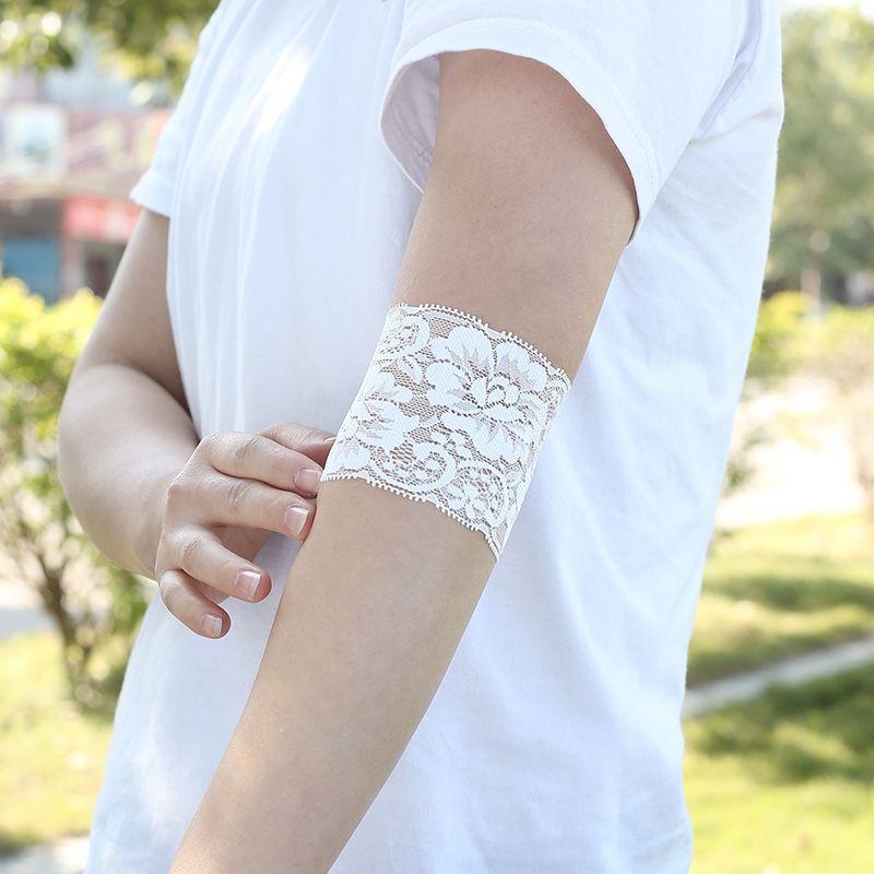 

Маскировка шрамов Защита от солнца Женский кружевной узор Новинка Телесного цвета Мода для бальных танцев Средней длины Подходящие Рукава с коротким рукавом Налокотники White 8cm All yards