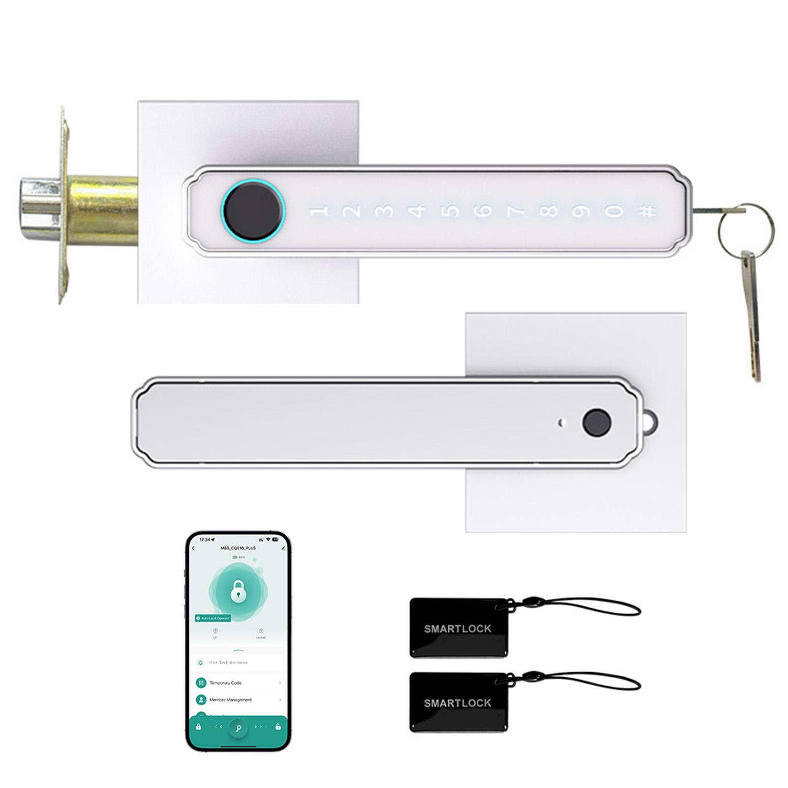 Smart Fingerprint 5 in 1 Keyless Entry Biometric Lock with APP Control Password Keypad IC Card Auto Lock for Apartment