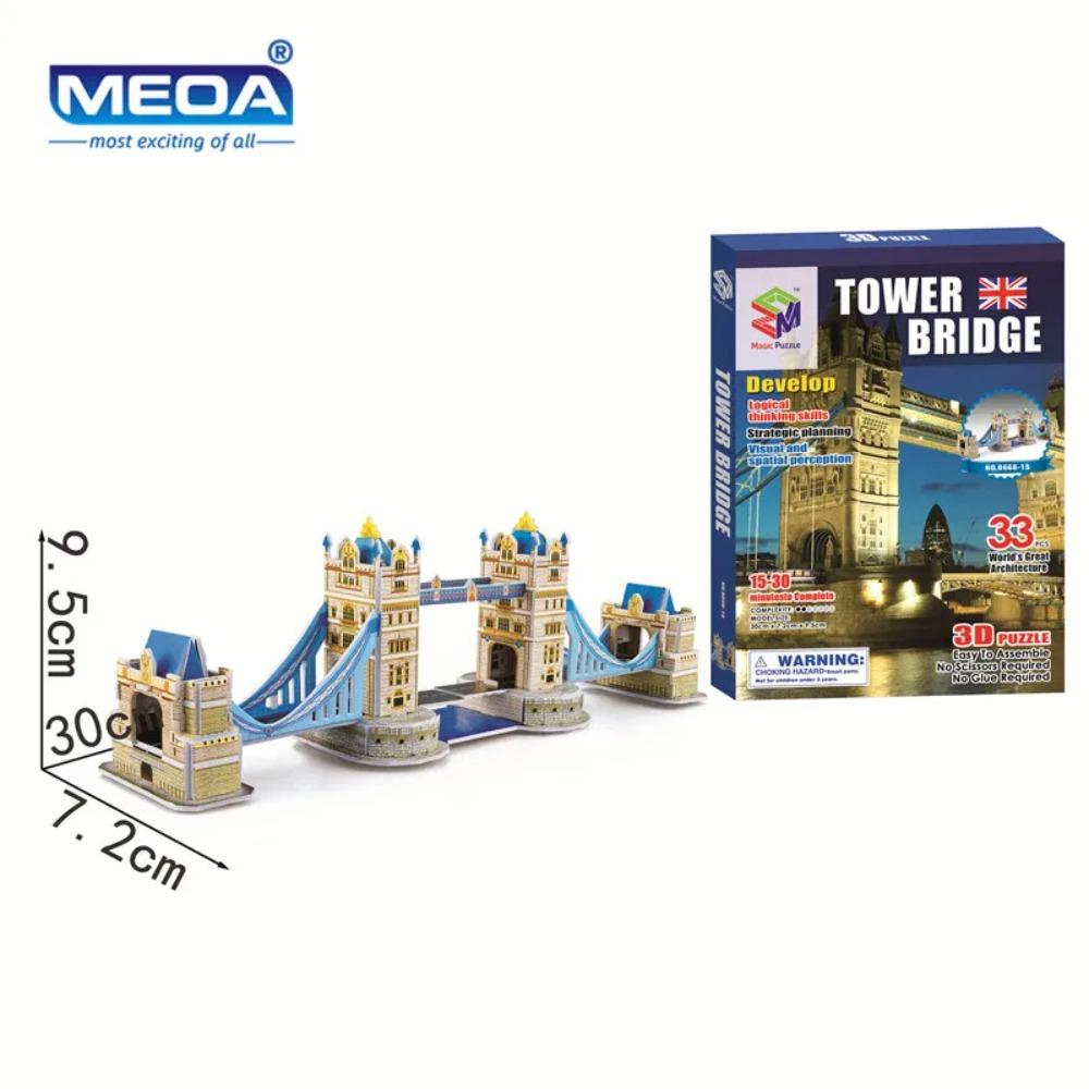 40 Tarz Dünya Ünlü Mimari Bina 3D Puzzle Model İnşaatı Yapboz Oyuncakları Çocuklar İçin Noel Hediyesi