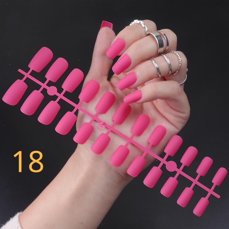 

Новые матовые накладные ногти с квадратной головкой своими руками матовые накладные ногти полное покрытие искусственные ногти балетные съемные(Нет клея) 18