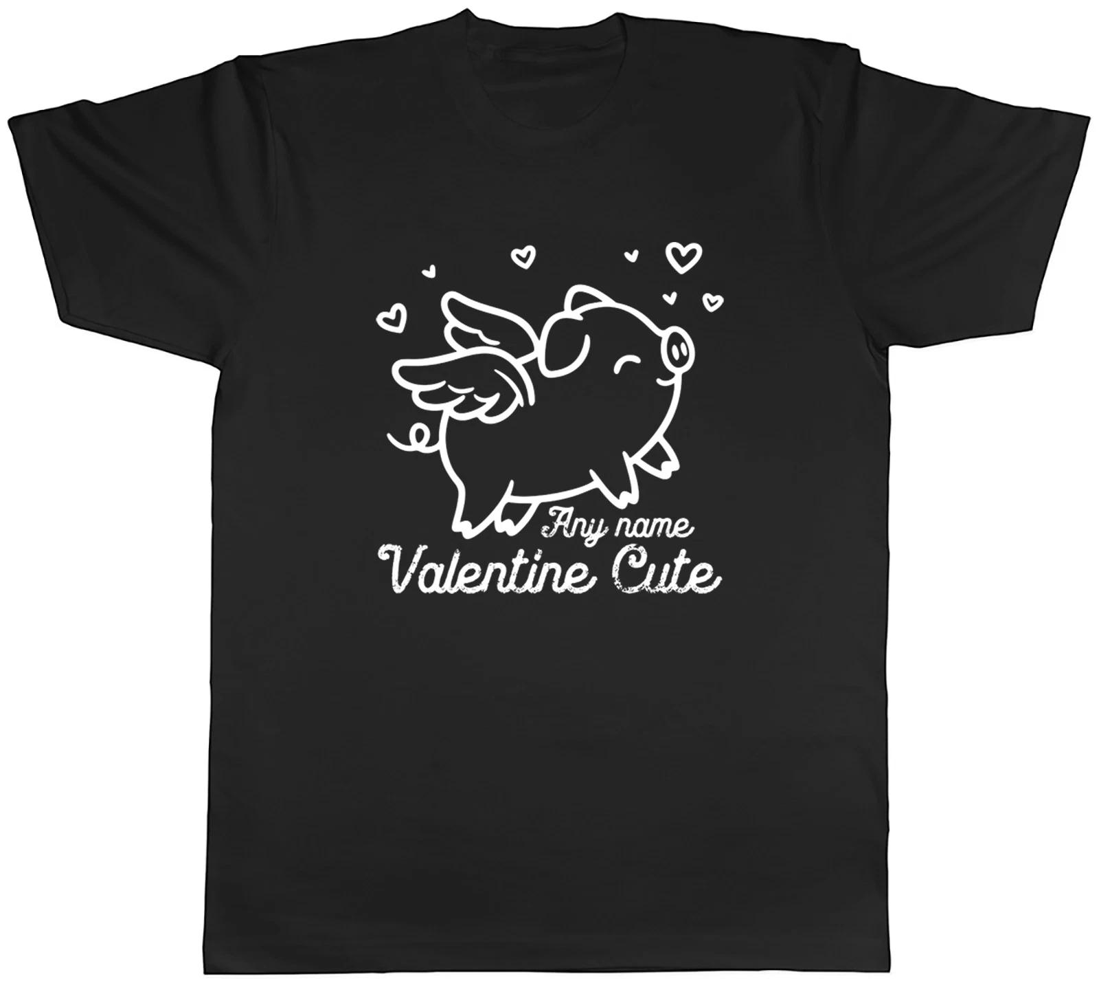 Personalised Valentine Cute February 14th Mens T-Shirt Tee Gift Top M