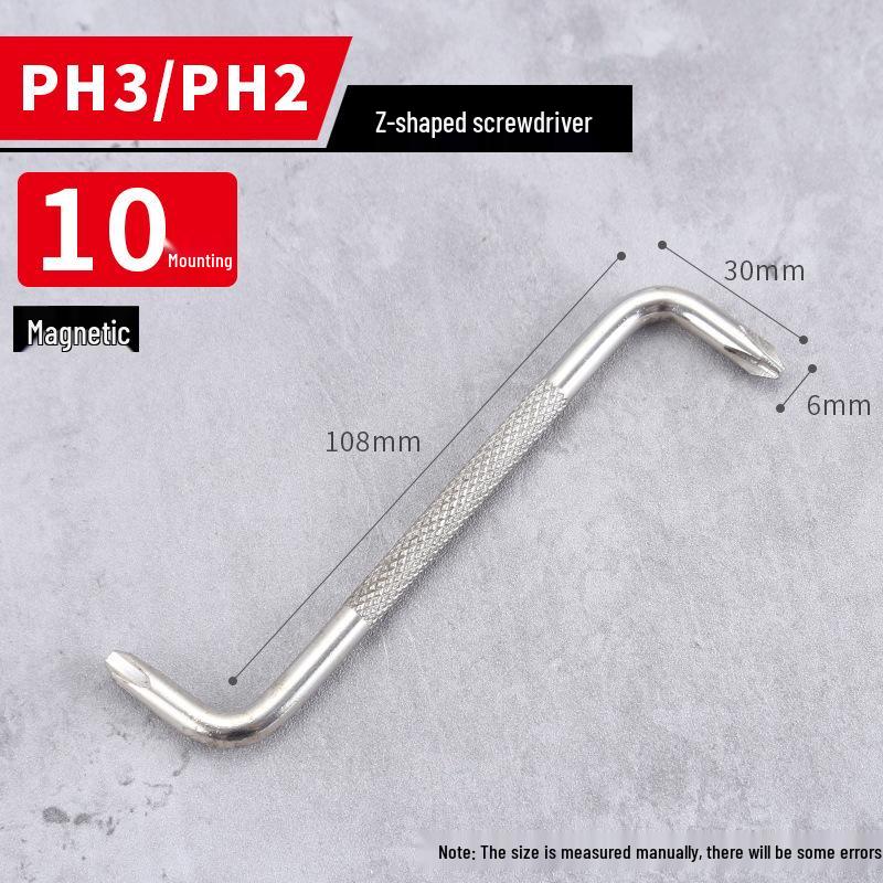 Compact Mini Two-Way Screwdriver: Short Handle, Interchangeable Phillips, Slotted, Torx Heads