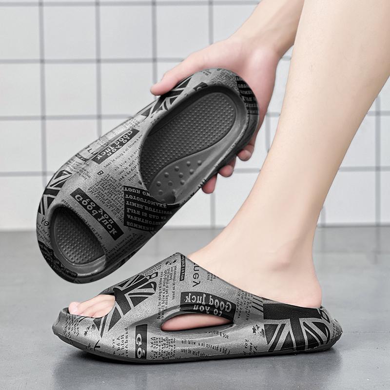 Men's Sandals New Big Size Thick-soled Casual Sports Slippers EVA Lightness Breathable Men's Shoes Graffiti Outdoor Beach Shoes