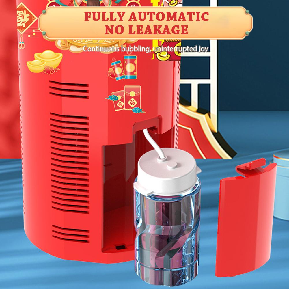 20 holes Fireworks bubble machine with 7-color LED lights bubble blower on the ground electronic automatic landing Spring Festival gift New Year toys