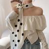 Cravat Rose Flower Scarf Wrap Polka Dot Scarves All-match Long Silk Scarf  Women
