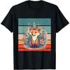 Fox Party Hat Teal Polka Dots Flowers Star Animal Birthday T-Shirt