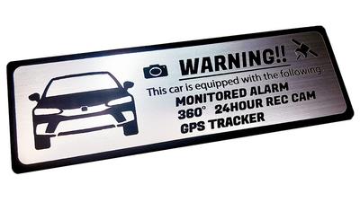 [Honami Works] CIVIC FL Security Emblem 24-Hour Surveillance Dash Cam GPS Tracker Sticker