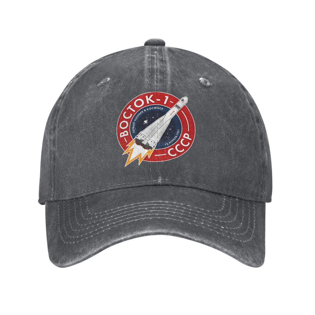 Vostok 1 the Space Rocket Yuri Gagarin Baseball Caps Russia Boctok Distressed Washed Hat Outdoor All Seasons Adjustable Sun Cap