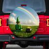 1pc, 2D Flat Printing Spare Tire Covers St. Patrick's Day Durable Polyester Fabric,Without Electricity Christmas Gifts