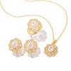 Zircon Set, Versatile Fashion Necklace Earring Set, Flower Set Jewelry.