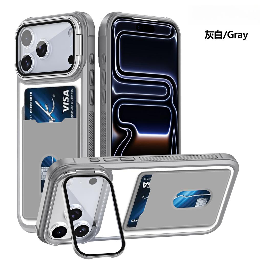 Luxury Transparent Slot Card Holder Skin Feel Phone Case For iPhone 17 Pro Max 16 Plus 15 14 13 12 Shockproof Slim Fit Cover