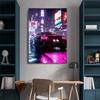 High Tech Super Car Poster Luxury Car LED Sports Races Neon Lit City Prints Canvas Painting Wall Picture Home Man's Room Decor
