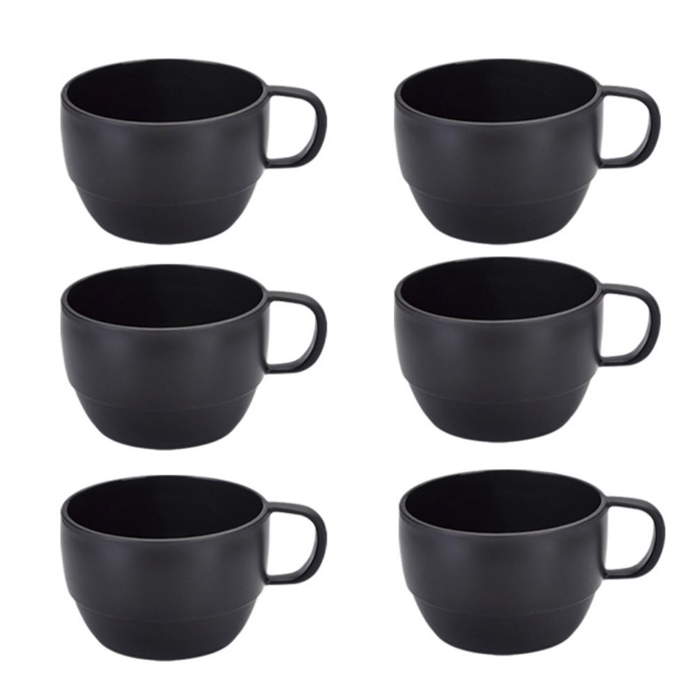 6 Stück Unzerbrechliche Camping-Kaffeetasse Mikrowellengeeigneter Trinkbecher Langlebige Familien-Teetasse Outdoor