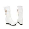 Autumn and winter new boots inner height increase Martin boots women's medium boots versatile high-heeled short boots thin flat 