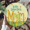 2D Flat - 1pc, 7.87X7.87 Inch 2D Flat Round Aluminum Sign, Vintage Aluminum Plaque About "I Love You Mom", Mother'S Day Decorative Sign, Suitable for