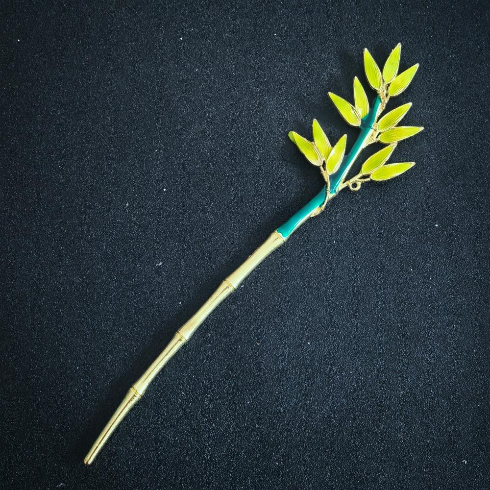 Modern Metal Hair Stick Ink Flower Metal Tassel Hairpin Forks For Women Black Beads Hair Clasp New Chinese Hanfu Hair Jewelry