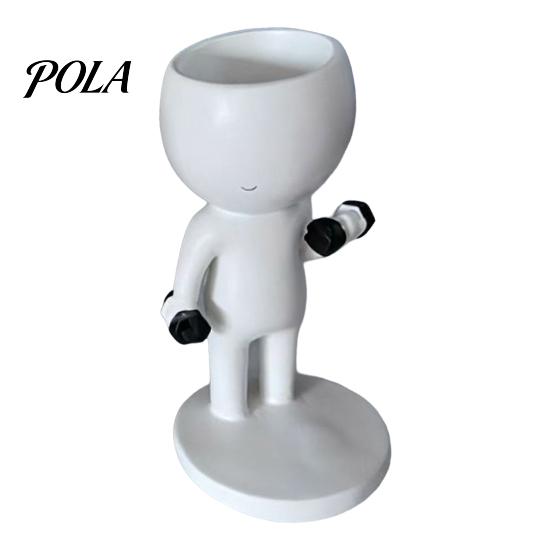 Smooth Surface Flowerpot Fun Workout Figure Planter, Modern Resin Treadmill Runner Plant Pot, Dumbbell Fitness Themed Decor Body Builder Holder, Cute