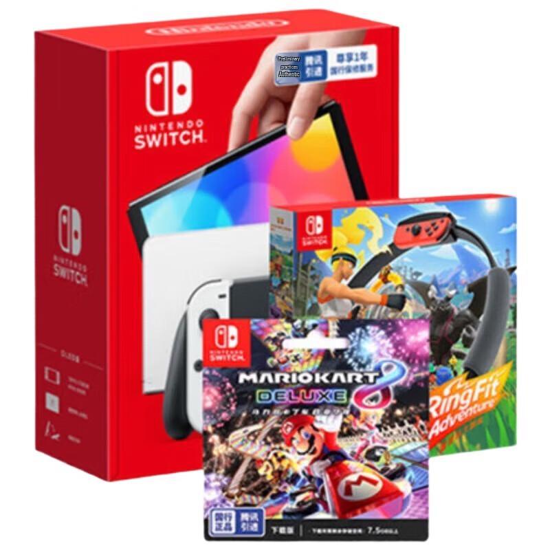 Консоль Nintendo Switch OLED с белыми Joy-Con (Китайская версия)