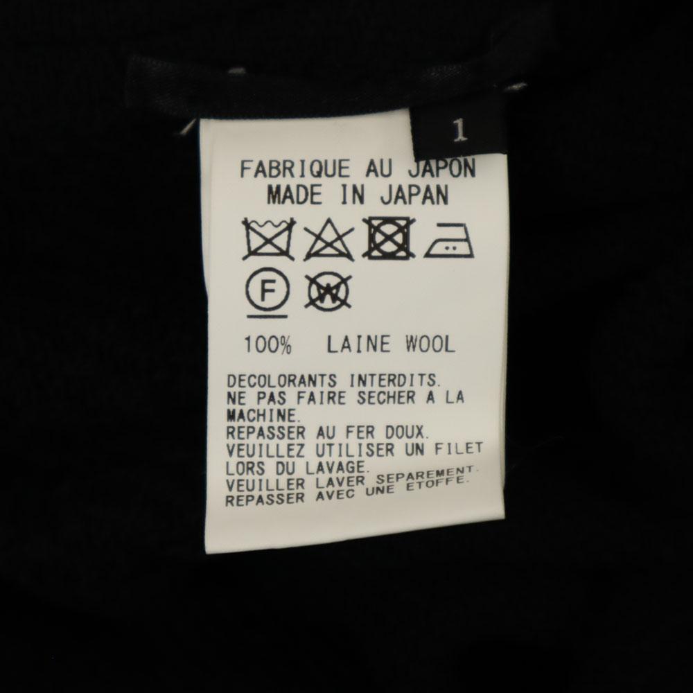 Y's Wool Long Sleeve Fringe Poncho 1 Black Coat Women Used