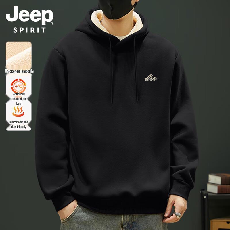 

JEEP SPIRIT Men s Winter Fleece-Lined Hooded Sweatshirt XL