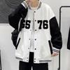 Men's Color-Block Print Baseball Jacket for Students