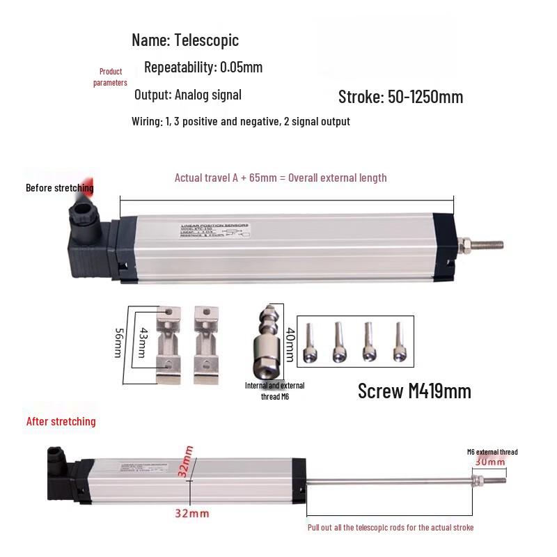 Rod-Type Linear Displacement Sensor for Injection Molding Machines