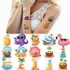 63pcs Temporary Tattoo Summer Icons Waterproof Long-lasting Body Stickers Hawaii Designs Temporary Tattoo Stickers For Arms