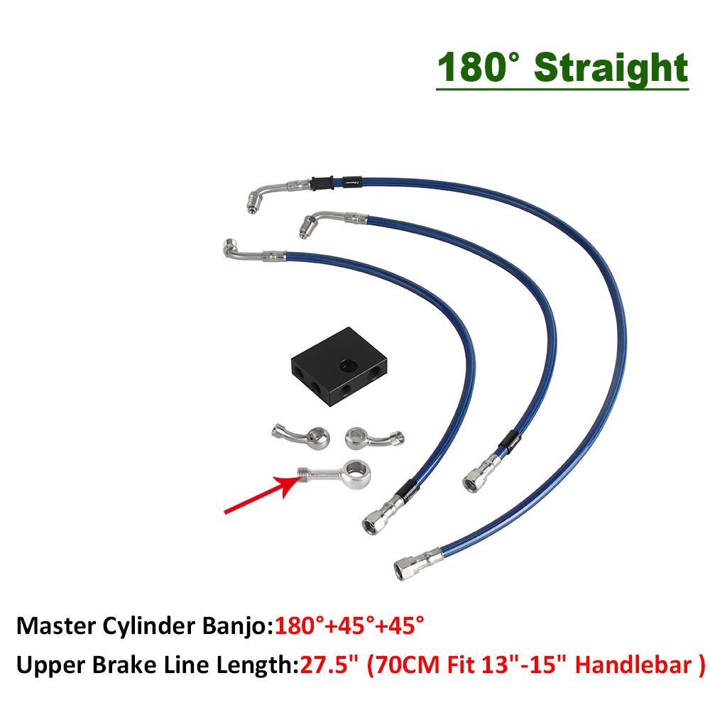 45° 180° 0° Motorcycle Cylinder Banjo Motorcycle Brake Hose Hydraulic Line Cable For Harley Dyna Fat Bob FXDF Low Rider FXDL ABS