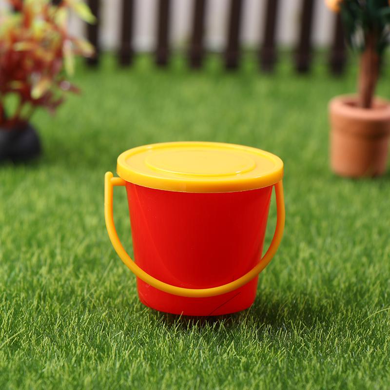 1/12 Dollhouse Mini Buckets With Cover Dollhouse Kitchen Bucket Decoration Dolls House Home Accessories
