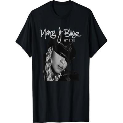 Mary J Blige My Life Tracklist Men's T-Shirt - Black Cotton 100% Soft & Comfortable Crew Neck Tee