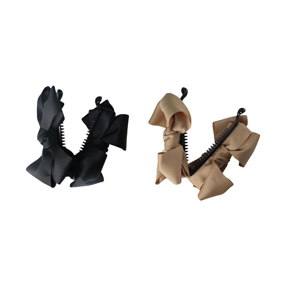 Bow Temperament Ponytail Holder Headwear Banana Clip Korean Style Vertical Clip Women Hair Clip