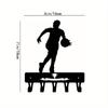 3PCS 6 Inch Wide Basketball Player Metal Key Holder, Sports Wall Hook for Locker Room Decor, Durable Key Rack, Gift for Sports Fans