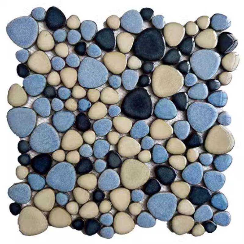 1 Stück 30x30cm Keramik Kiesel Mosaik Fliesen Spa Pools Fischteiche Badezimmer Anti-Rutsch Verschleißfest Boden Wand Dekor Fliesenblatt