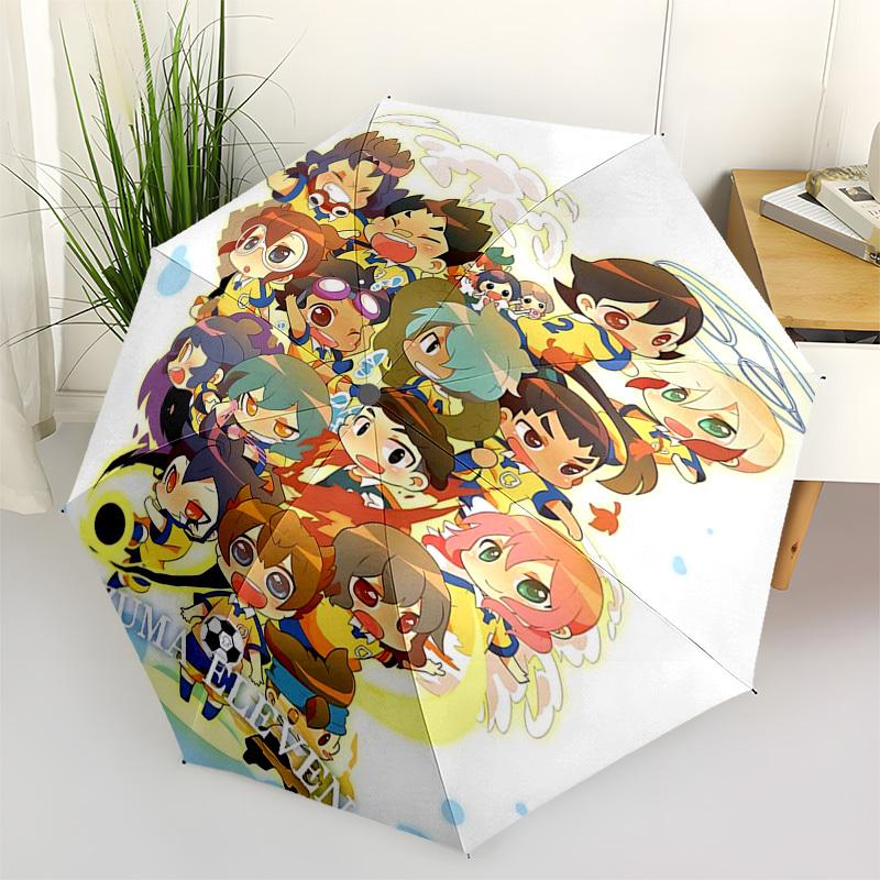 

1pc Jazuma Eleven Chibi Characters Outdoor Umbrella - Automatic Opening/Closing, Portable 3-Fold Design with 8-Bone Iron Frame - Perfect Gift for Fans